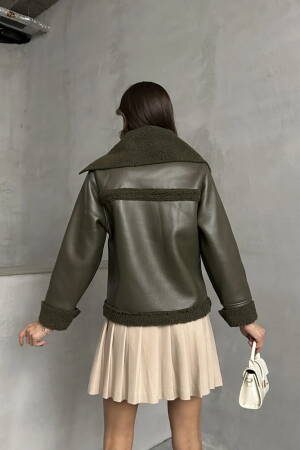 Zippered Leather Jacket - Topshow - Globality Store - Women Clothes Wholesale Turkey