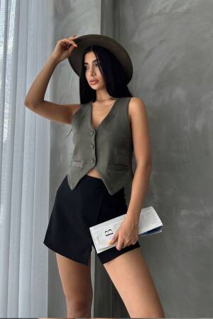 Suede Vest - Topshow - Globality Store - Women Clothes Wholesale Turkey