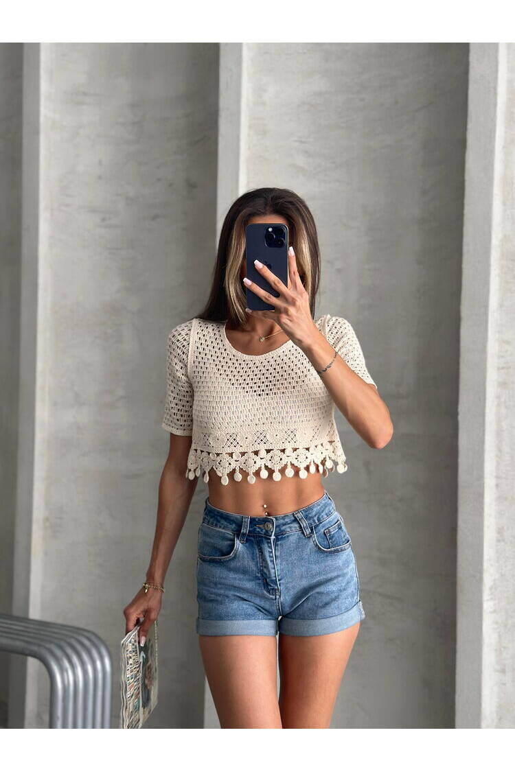 Raw Tasseled Raw Blouse
