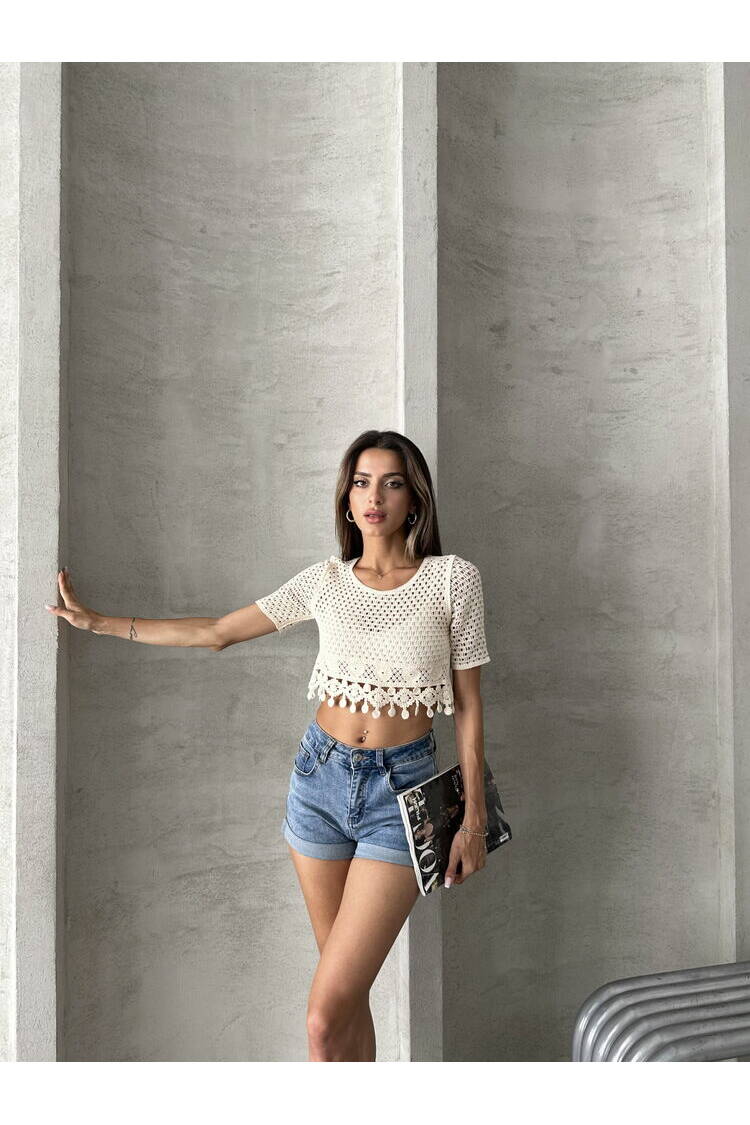 Raw Tasseled Raw Blouse