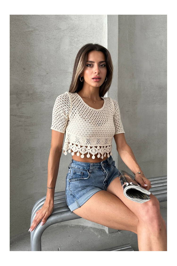 Raw Tasseled Raw Blouse - Brand: Topshow - Women's Clothing Wholesale - Globality Store