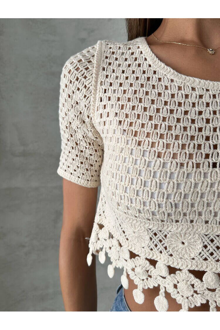Raw Tasseled Raw Blouse