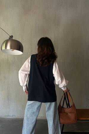 Raised Polyviscose Wide Cut Lined Vest 28243 - First Angels - Globality Store - Women Clothes Wholesale Turkey
