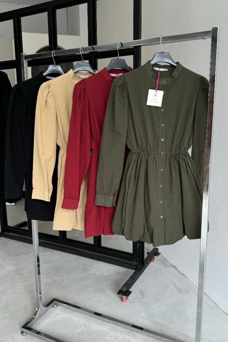 Shirt Dress - Cream Rouge - Globality Store - Women Clothes Wholesale Turkey