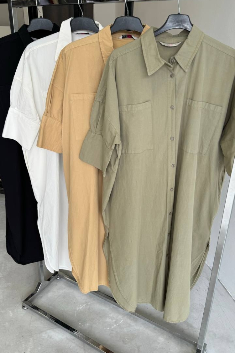 Side Slit Shirt Dress
