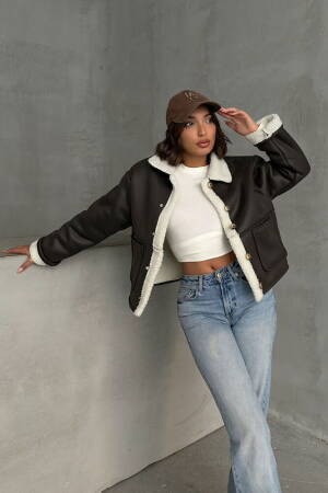 Cream Nubuck Fur Collar Wholesale Coat - Topshow - Globality Store - Women Clothes Wholesale Turkey