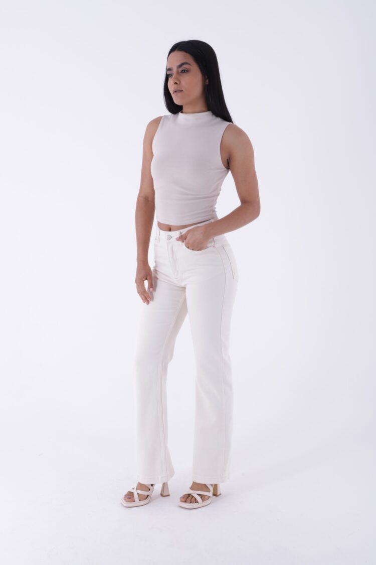 Stitched Wide Leg Relax Jeans