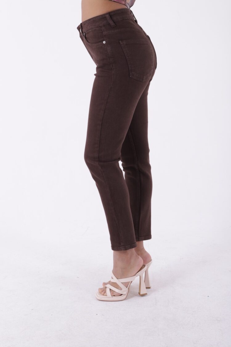 High Waist Comfort Slim Ankle Length Jeans