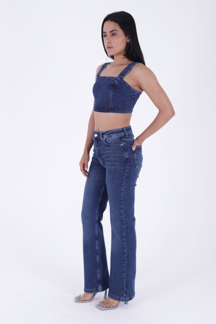 Stitched Wide Leg Relax Jeans