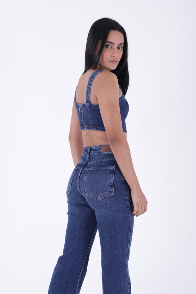 Stitched Wide Leg Relax Jeans