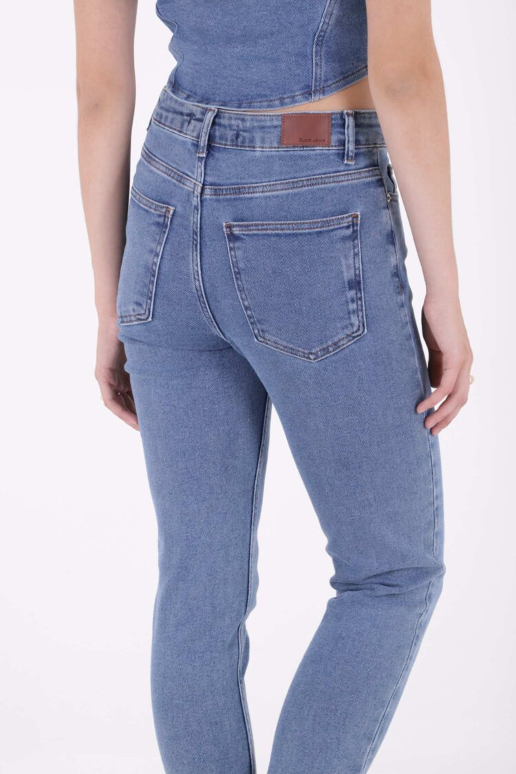 High Waist Comfort Slim Ankle Length Jeans