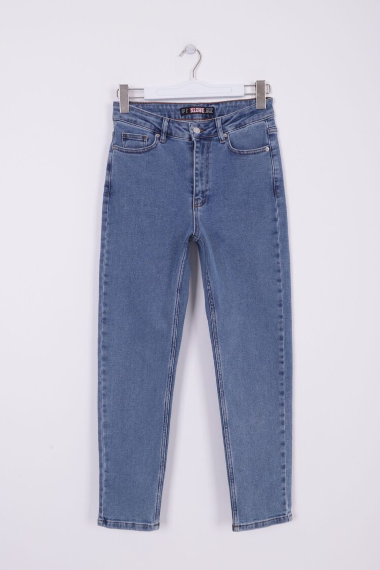 High Waist Comfort Slim Ankle Length Jeans