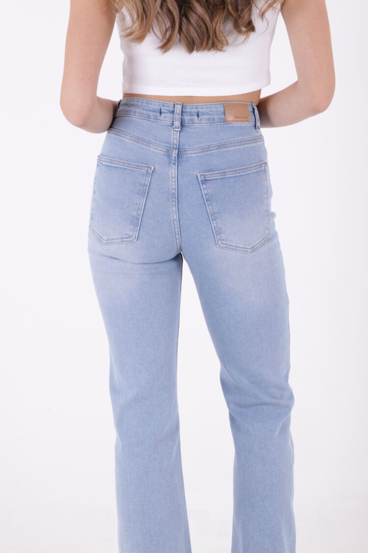 Stitched Wide Leg Relax Jeans - Light