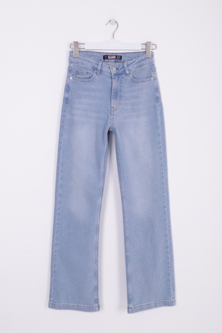 Stitched Wide Leg Relax Jeans - Light