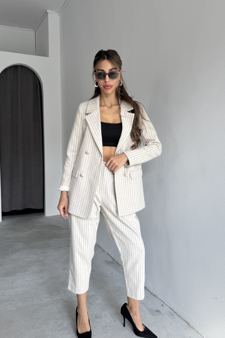 Oversize Jacket - Cream Rouge - Globality Store - Women Clothes Wholesale Turkey