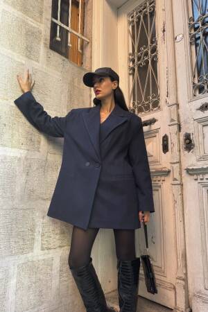 Raised Polyviscose Oversize Jacket 28265 - First Angels - Globality Store - Women Clothes Wholesale Turkey