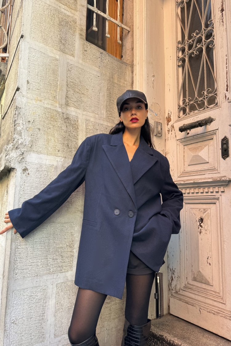 Raised Polyviscose Oversize Jacket 28265