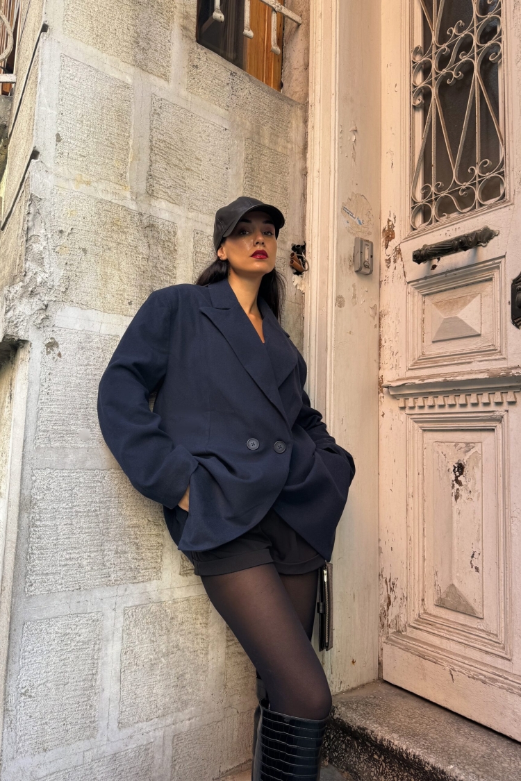 Raised Polyviscose Oversize Jacket 28265