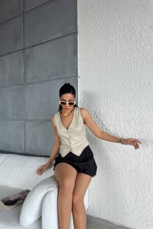 Leather Lined Vest - Radica Fashion - Globality Store - Women Clothes Wholesale Turkey