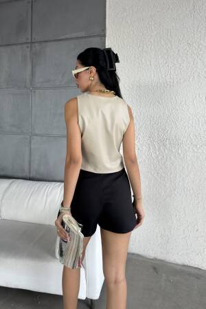 Leather Lined Vest - Radica Fashion - Globality Store - Women Clothes Wholesale Turkey