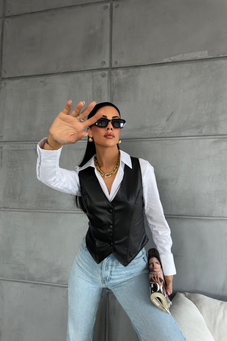 Leather Lined Vest - Radica Fashion - Globality Store - Women Clothes Wholesale Turkey