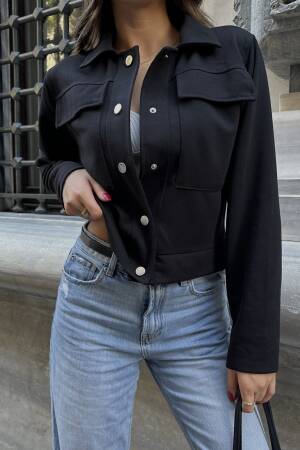 Flap Pocket Short Jacket - Radica Fashion - Globality Store - Women Clothes Wholesale Turkey