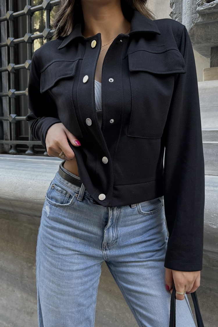 Flap Pocket Short Jacket
