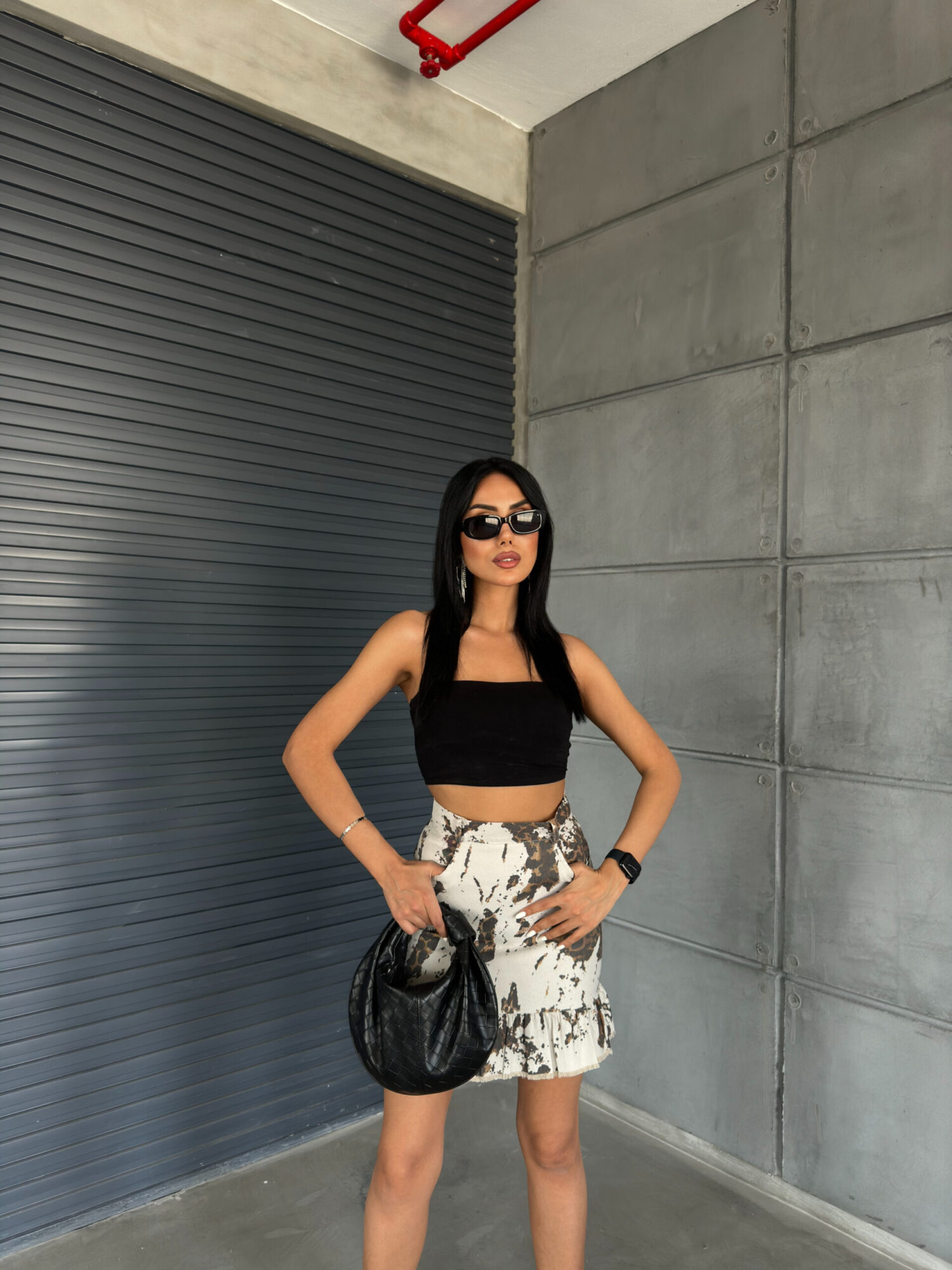 Leopard Gabardine Fabric Ruffle Skirt - Radica Fashion - Globality Store - Women Clothes Wholesale Turkey