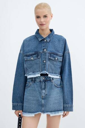 Denim Jacket With Lining Detail - XLove - Globality Store - Women Clothes Wholesale Turkey