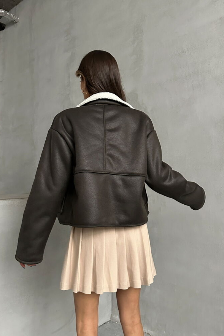 AnthraciteF 1553 Nubuck Collar Coat