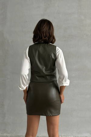 Buttoned Leather Vest - Topshow - Globality Store - Women Clothes Wholesale Turkey