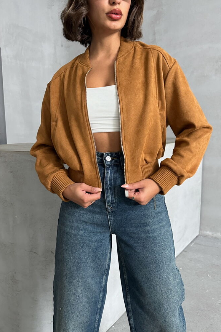 Suede Jacket - Tan