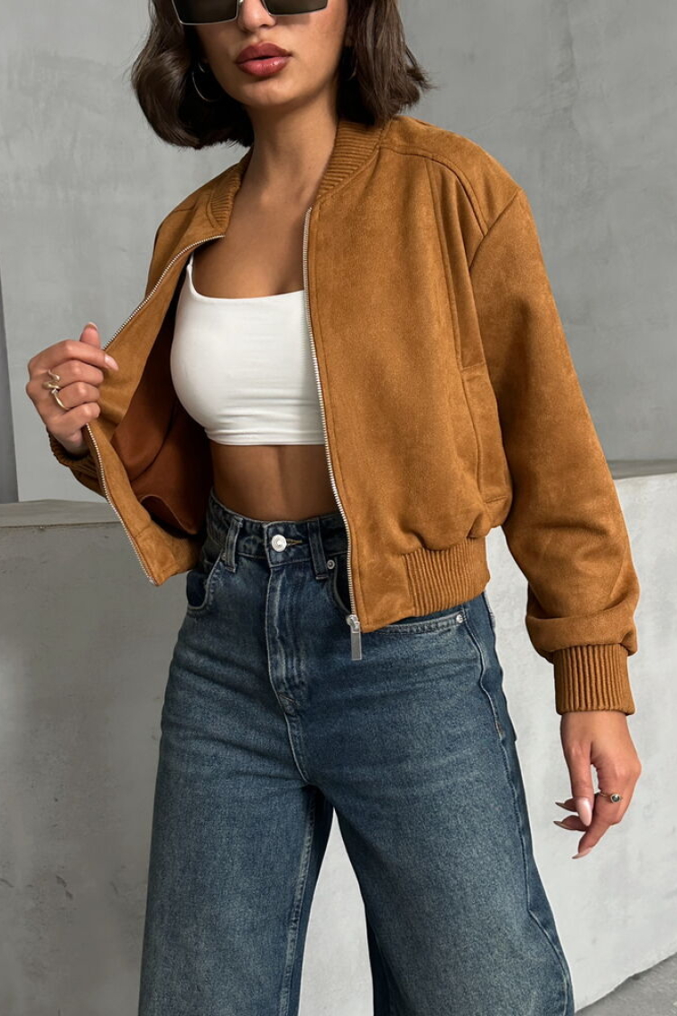 Suede Jacket - Tan