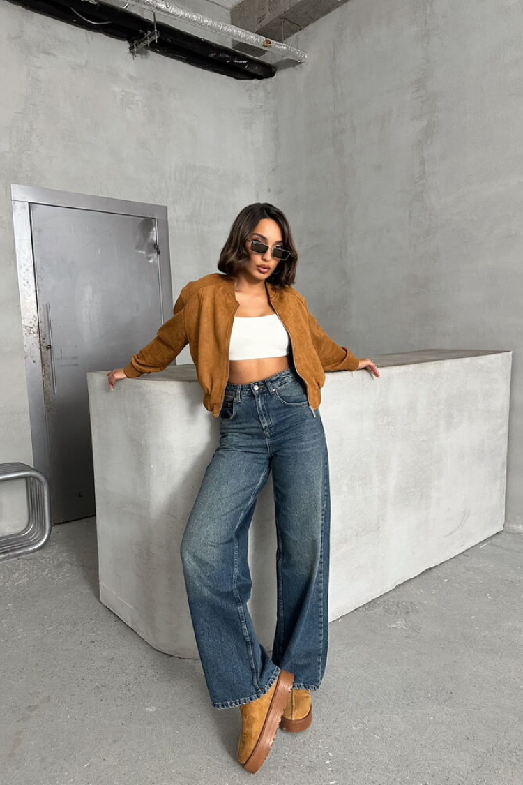 Suede Jacket - Tan