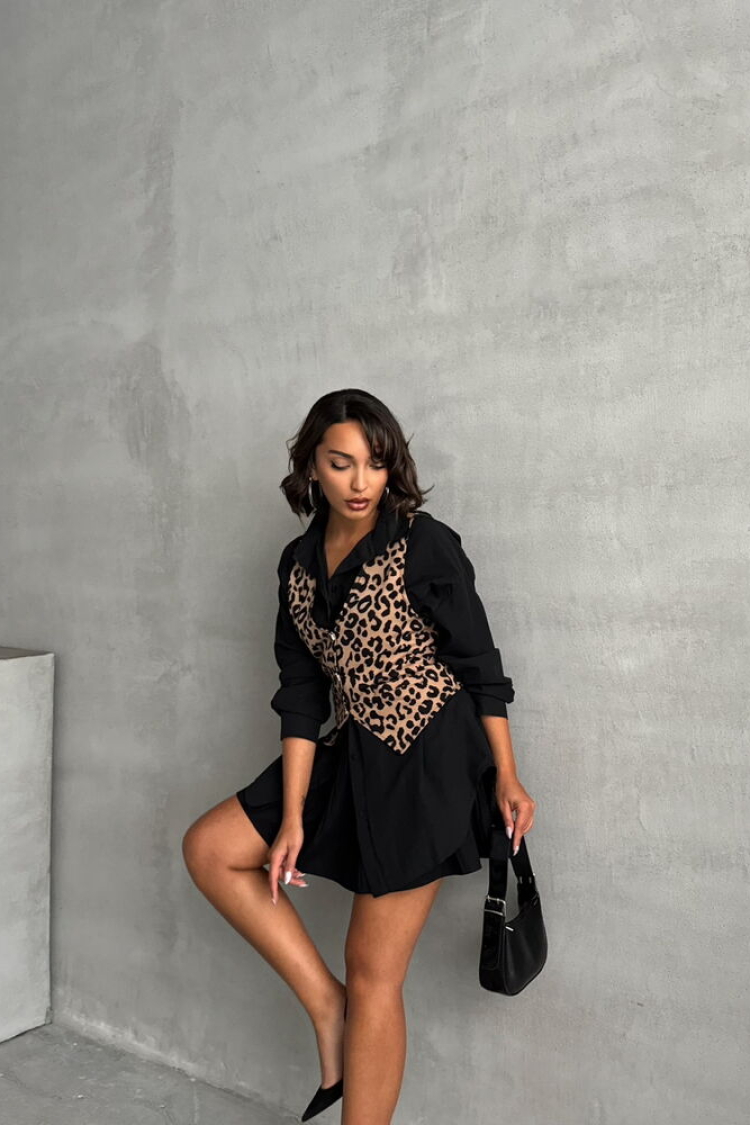 MinkLeopard Patterned Wholesale Vest