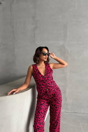 FujiLeopard Patterned Wholesale Vest - Topshow - Globality Store - Women Clothes Wholesale Turkey