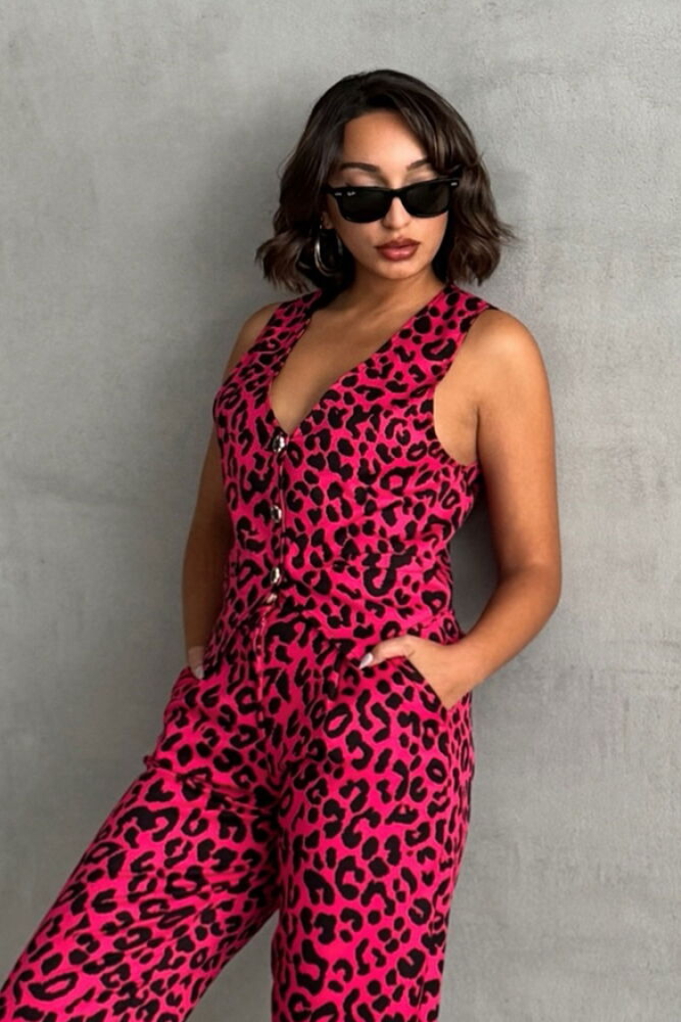 FujiLeopard Patterned Wholesale Vest - Topshow - Globality Store - Women Clothes Wholesale Turkey