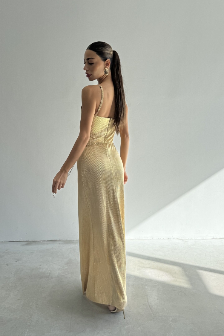 Maxi Strappy Dress - Gold