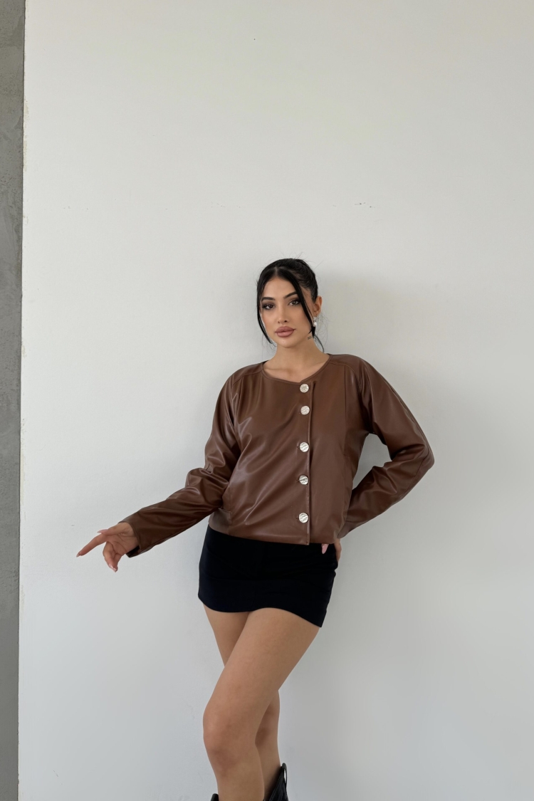 Double Breasted Leather Jacket