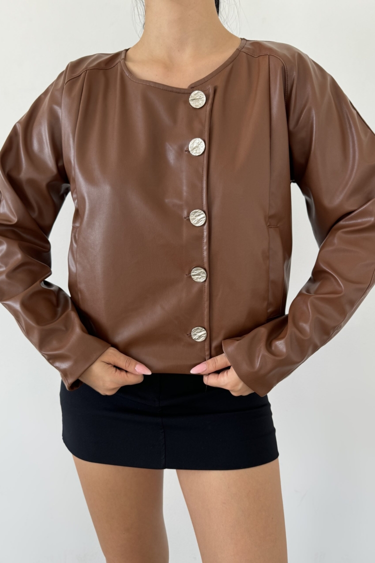 Double Breasted Leather Jacket