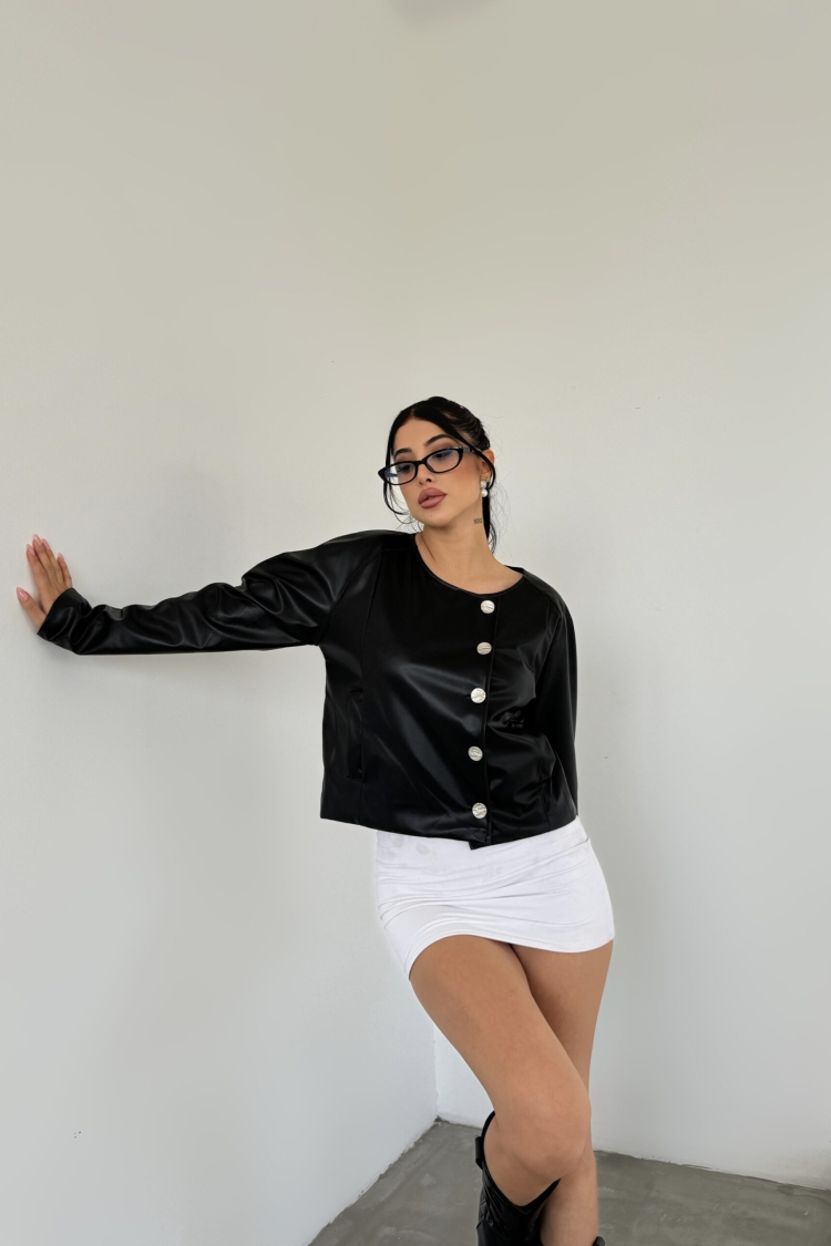 Double Breasted Leather Jacket