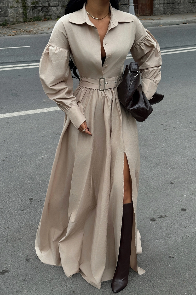 Belt Detail Long Dress