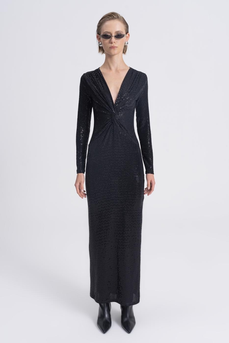 Sequined Twisted Maxi Dress