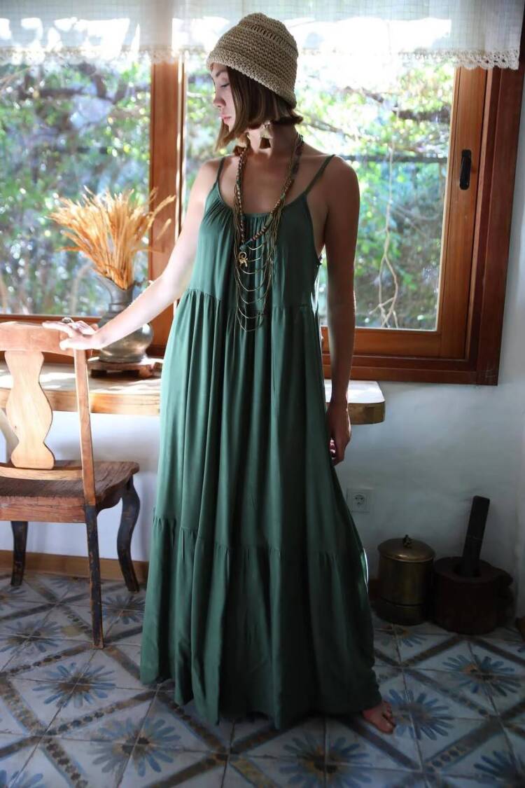 Strappy Maxi Dress - Green