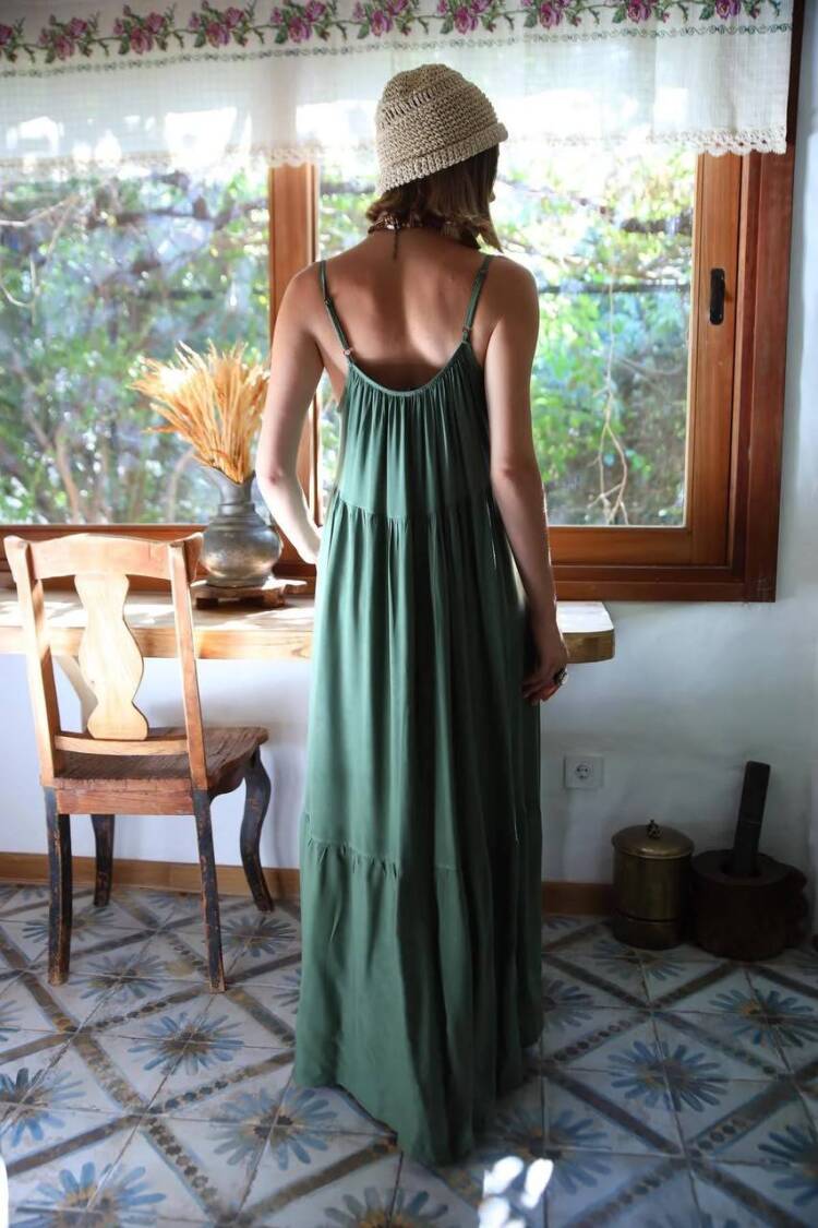 Strappy Maxi Dress - Green