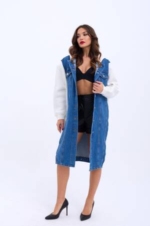 Long Denim Jacket - Fame - Globality Store - Women Clothes Wholesale Turkey