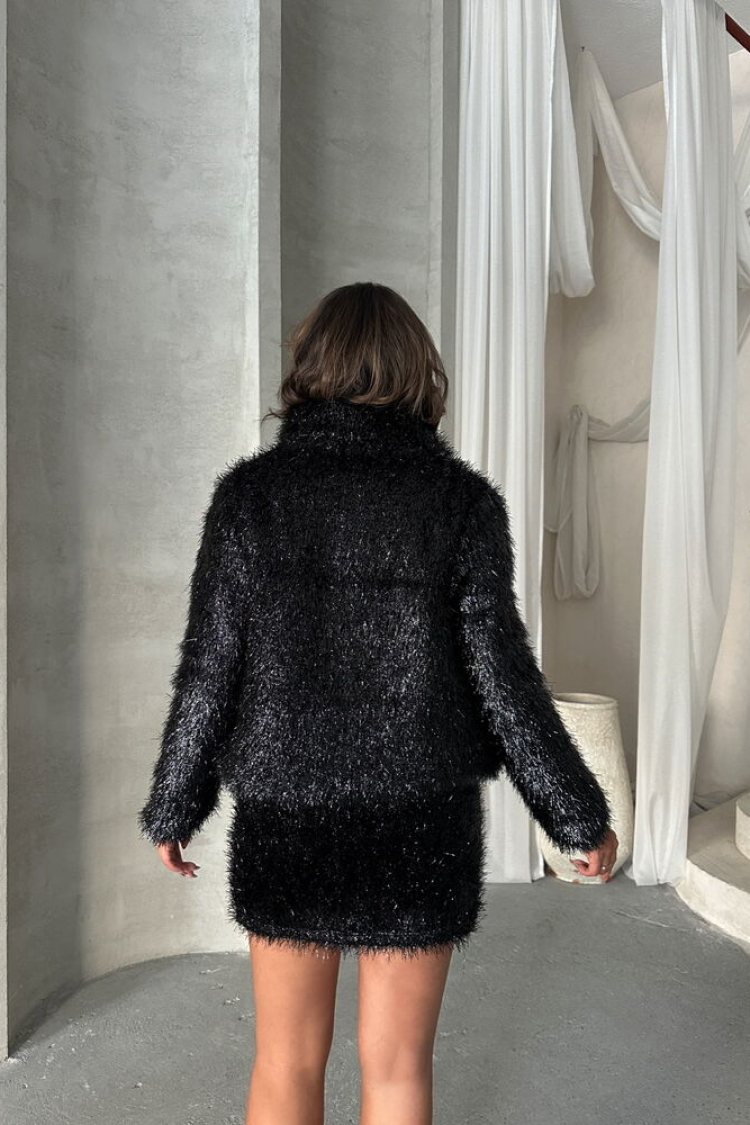 Glittery Fringed Coat