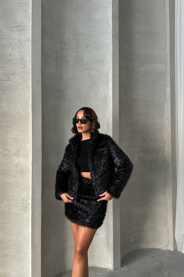 Glittery Fringed Coat