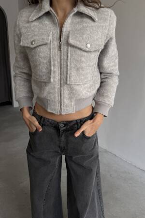 Bomber Jacket - Cream Rouge - Globality Store - Women Clothes Wholesale Turkey