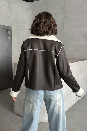 Cream F1856 Suede Plush Coat - Topshow - Globality Store - Women Clothes Wholesale Turkey